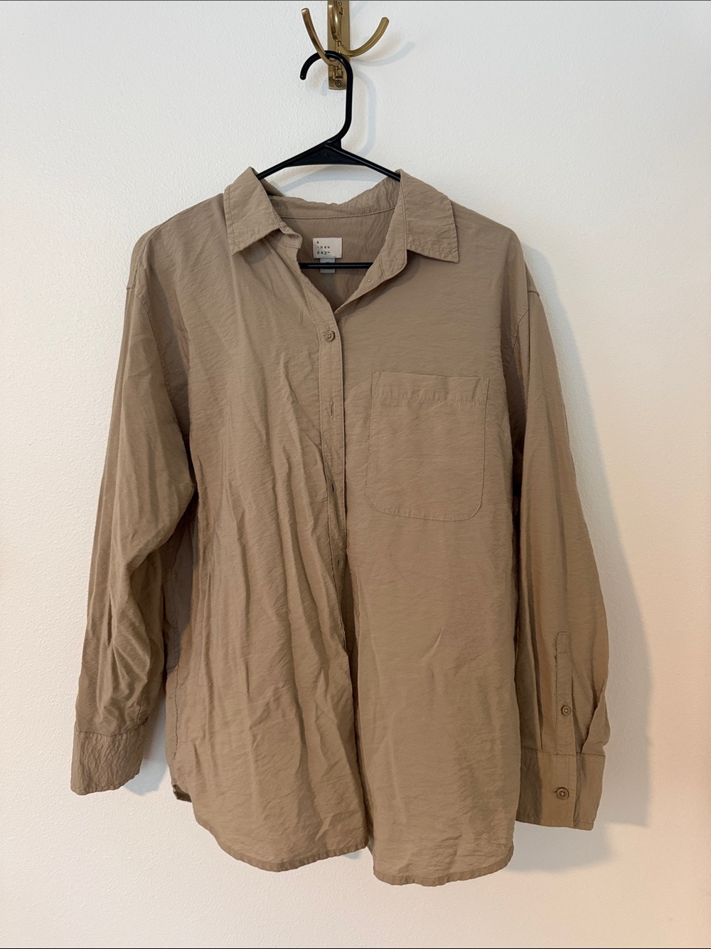 A New Day Lightweight Shirt Jacket in Taupe Brown